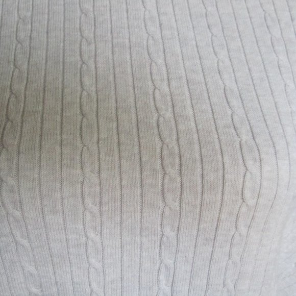 Karen Scott Women’s Cotton Long Sleeves Cable Turtleneck Lt Gray Sweater size M - Picture 4 of 6